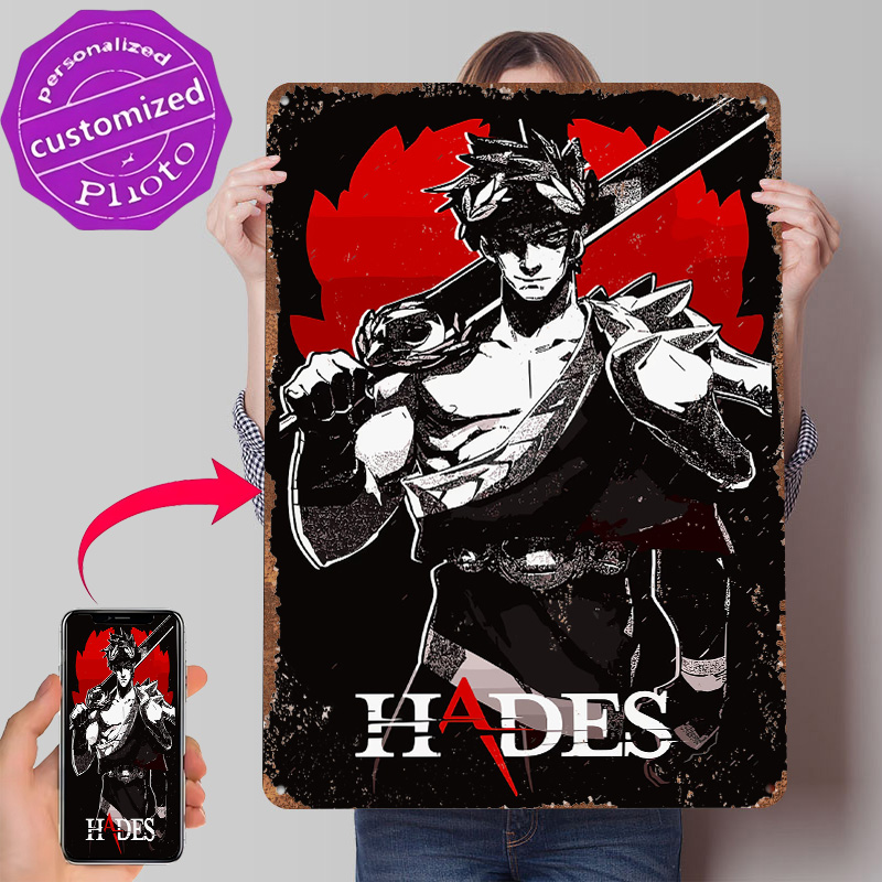 Retro Gaming Bar - Affiche métallique Hades Game, Art mural