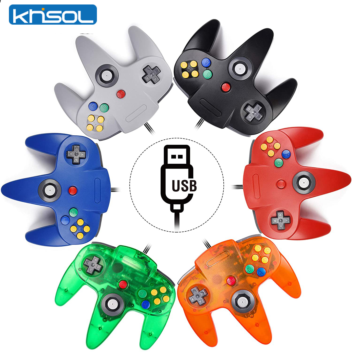 Retro Gaming Space - N64 contrôleur classique USB filaire télécommande