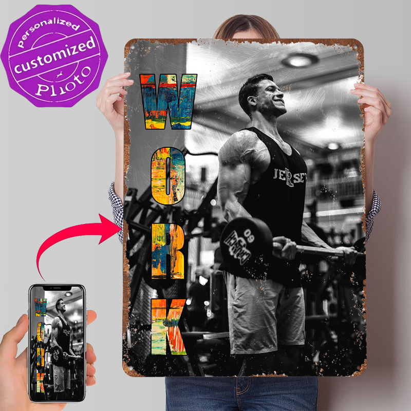Retro Gaming Bar - Affiche murale en métal GYM personnalisée,