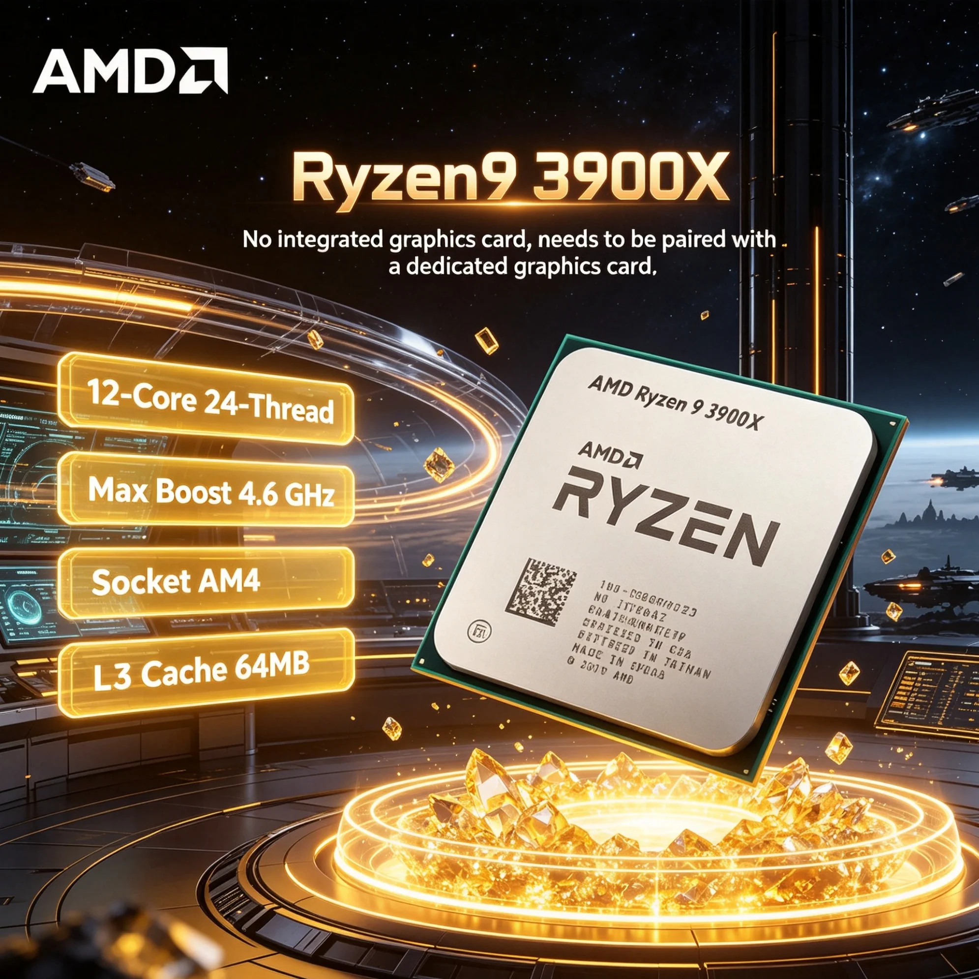 Amd Cpu Ryzen 9 - Processeur de jeu pour ordinateur de