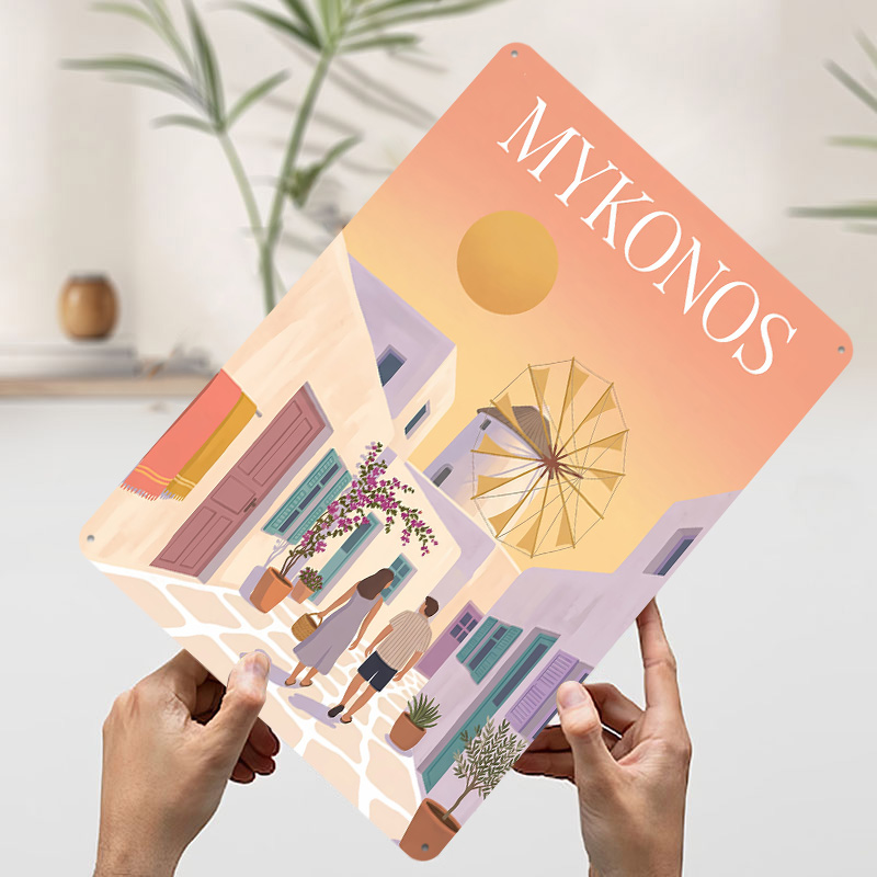Affiche Métallique Mykonos Grè - Retro Gaming Bar avis et prix