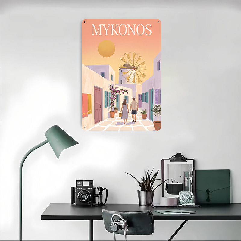 Affiche Métallique Mykonos Grè - Retro Gaming Bar avis et prix