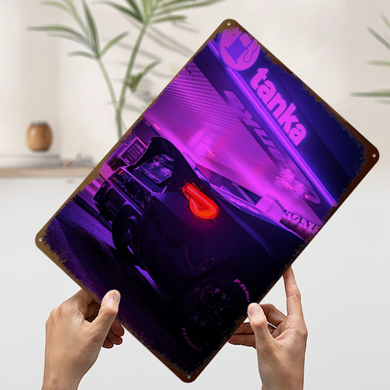 Plaque en métal noire personna - Retro Gaming At avis et prix