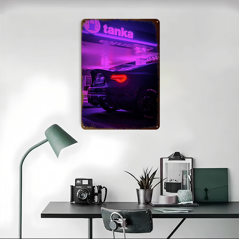 Plaque en métal noire personna - Retro Gaming At avis et prix